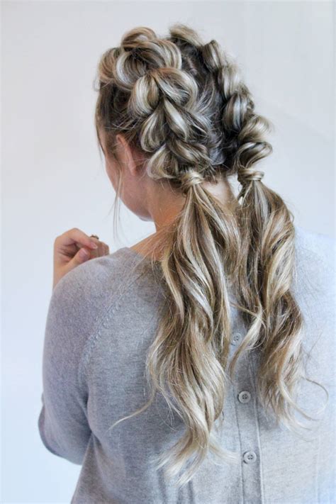 pull through braid pigtails|how to braid ponytail.